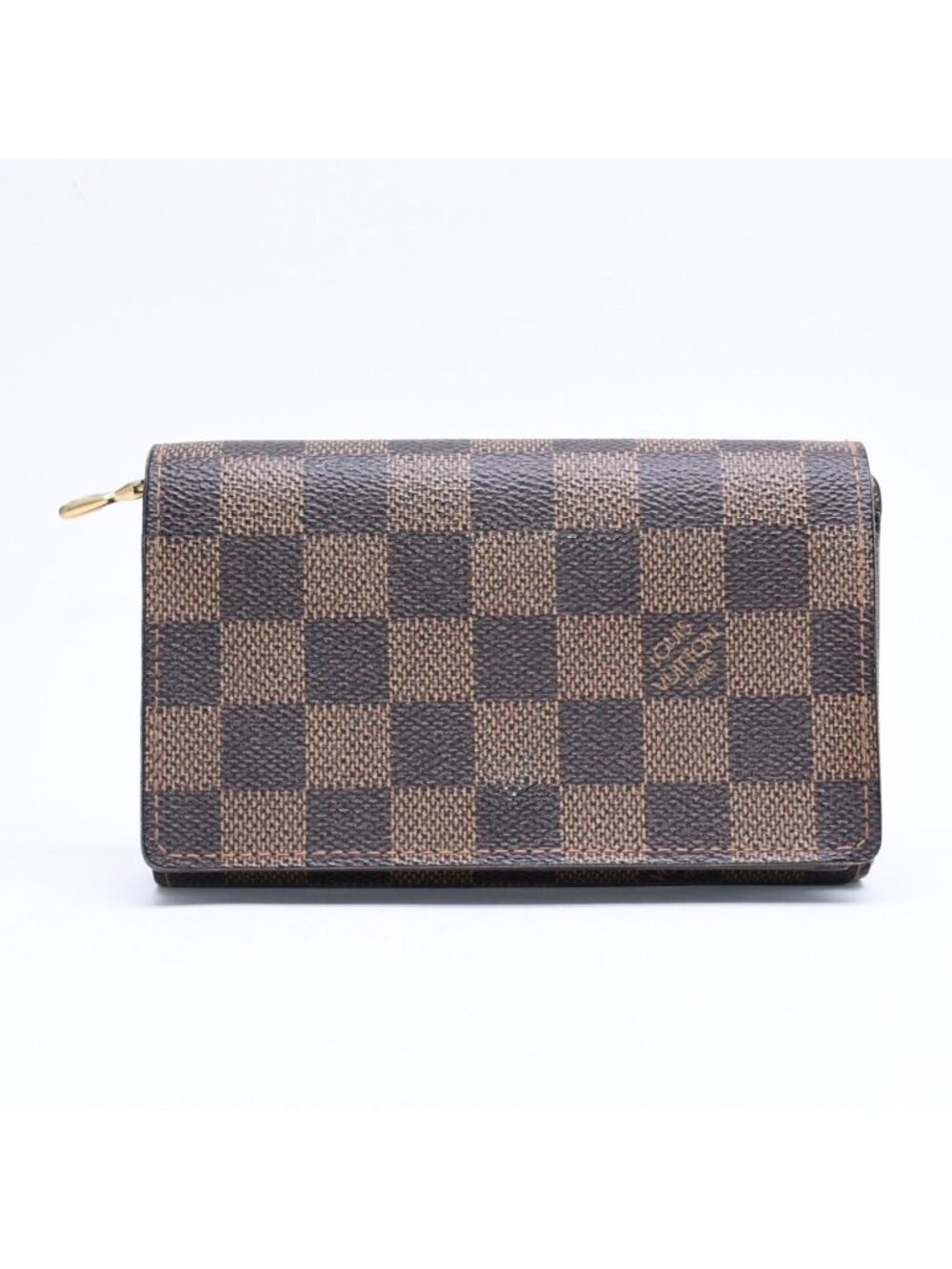 Louis Vuitton Porte Monnaie Pied Tresor Bifold Wallet Damier Ebene Canvas